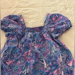 Lilly Pulitzer Pink and Blue Sailboat Blouse